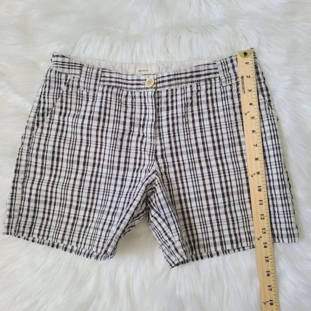 Merona Brown Tan Beige Plaid Casual Shorts,SZ 6